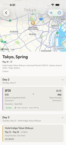 Trip detail view